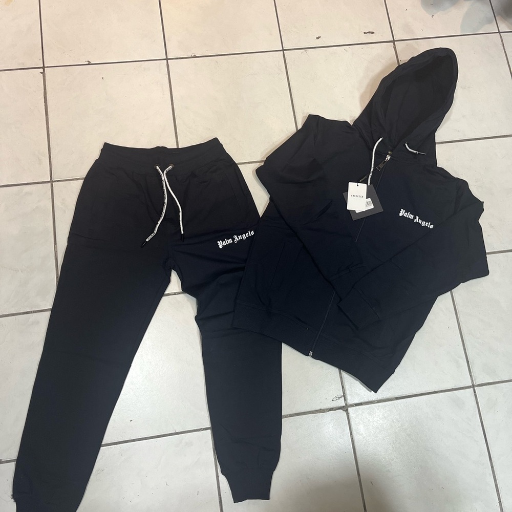 Palm Angels Black Sweatpants & Hoodie Set